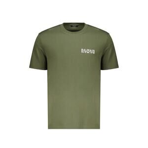 NEW BALMAIN men's double logo cotton t-shirt in green